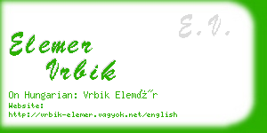 elemer vrbik business card